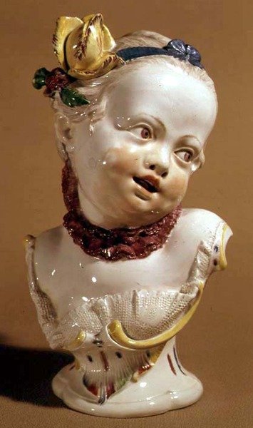 Nymphenberg bust of a young girl, c.1761 by German School